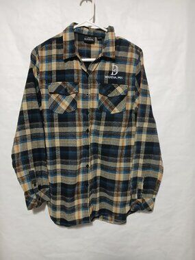 Drastic Measures Brewing Wadena MN Burnside Flannel Women's Medium Boyfriend